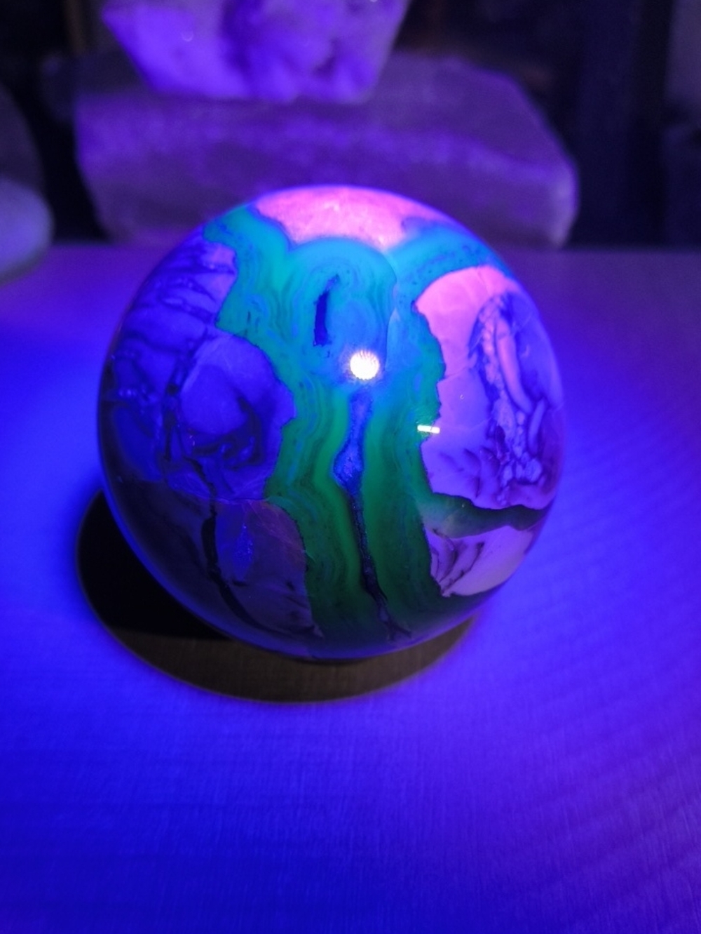 #20 UV Reactive Volcano Agate Crystal Sphere 70mm